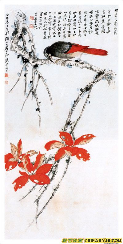 张大千花鸟画作品欣赏